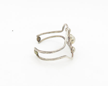 DDD MEXICO 925 Silver  Vintage Open Love Heart Swirl Cuff Bracelet  BT7849