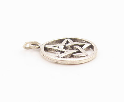 925 Sterling Silver Vintage Pendant Antique cutout Framed Star Charm  PT24479