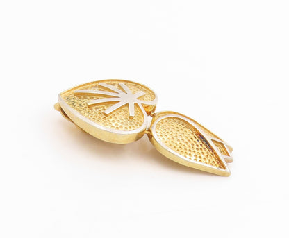 925 Sterling Silver Vintage Earrings Gold Plated Tulip Love Heart Clips  EG13735