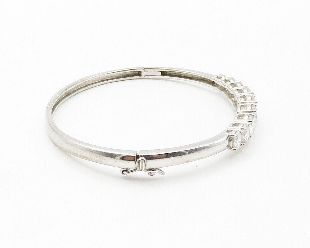ROSS SIMON 925 Sterling Silver  Shiny Cubic Zirconia Bangle Bracelet  BT5467