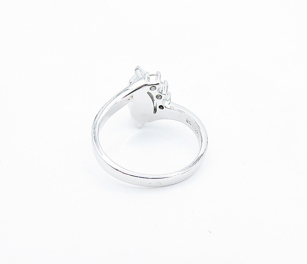 925 Sterling Silver  Cubic Zirconia Linda & Dennis Band Ring Sz 6  RG6071