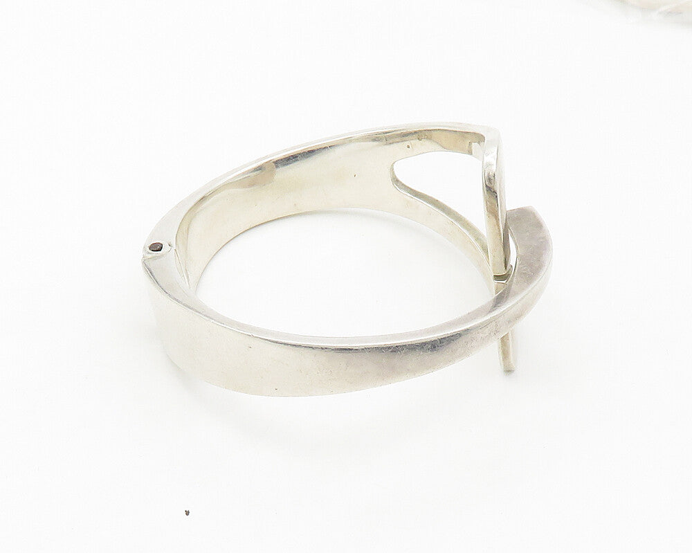 MEXICO 925 Sterling Silver  Vintage Shiny Smooth Bangle Bracelet  BT6779