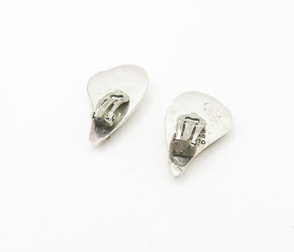 MEXICO 925 Sterling Silver  Vintage Two Tone Twist Non Pierce Earrings  EG3833