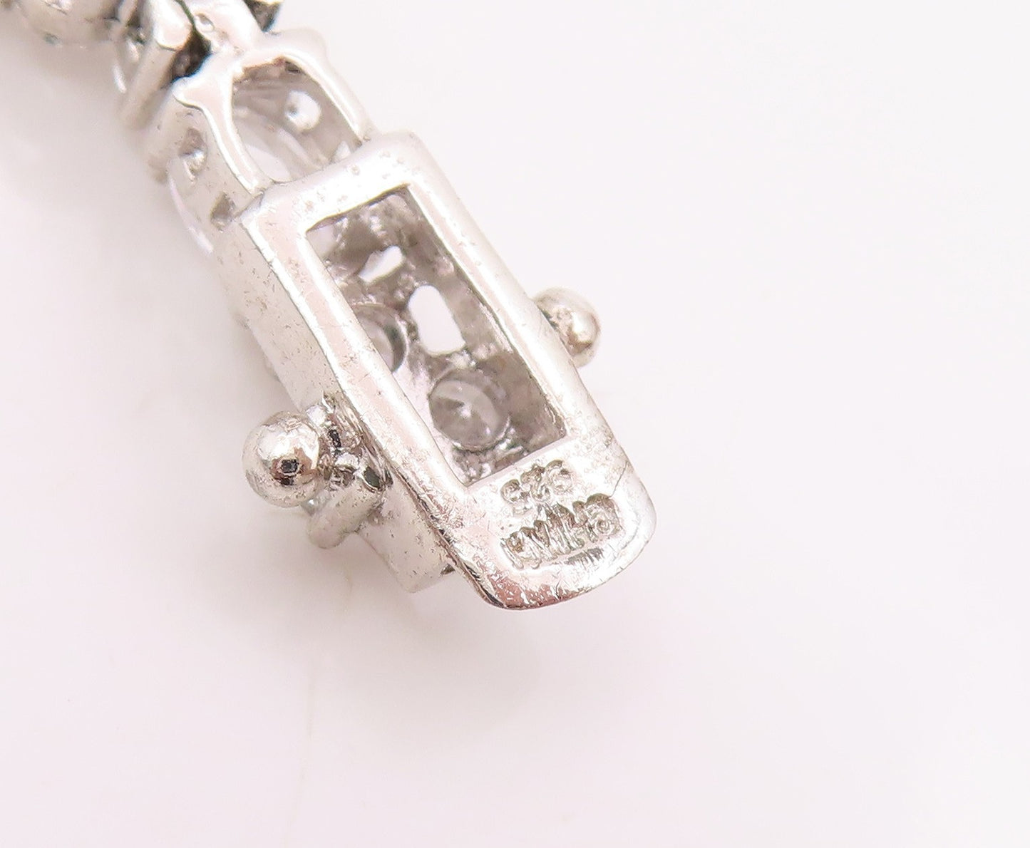 925 Sterling Silver Vintage Bracelet Sparkling CZ Love Heart Link Chain  BT11511
