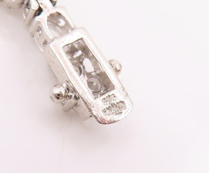925 Sterling Silver Vintage Bracelet Sparkling CZ Love Heart Link Chain  BT11511