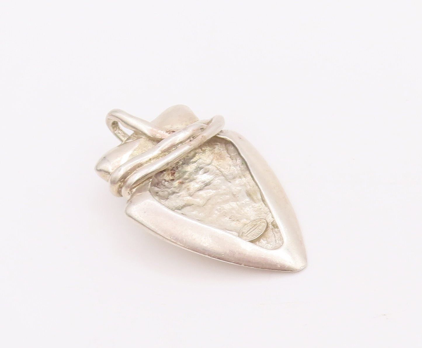925 Sterling Silver Vintage Pendant GIDEON Carved Playing Top & Thread  PT22865