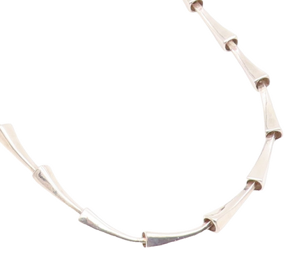 925 Sterling Silver Vintage Necklace Minimalist Tapered Bar Link Chain  NE4733