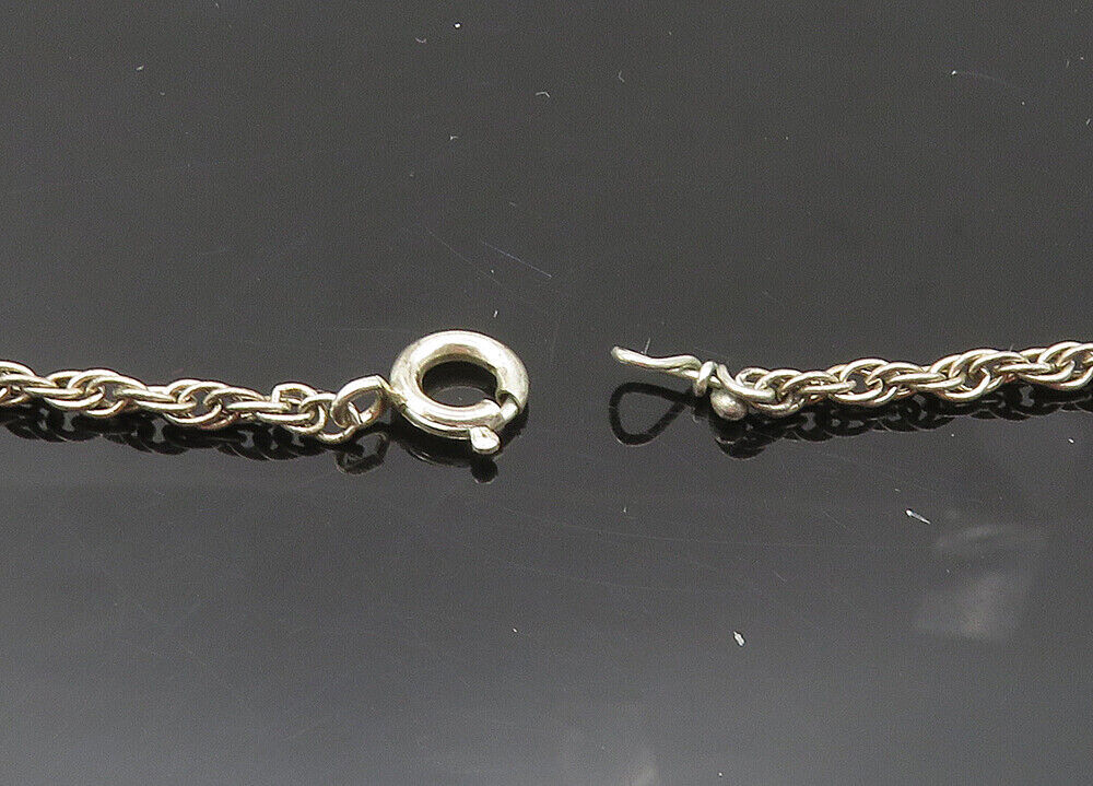 925 Sterling Silver  Vintage Modernist Sculpted Couple Chain Necklace  NE3466