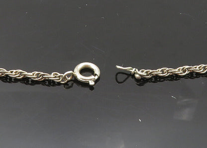 925 Sterling Silver  Vintage Modernist Sculpted Couple Chain Necklace  NE3466