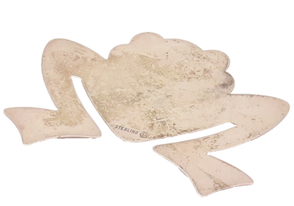 925 Sterling Silver  Vintage Jumping Frog Stencil Cut Solid Bookmark  TR3498