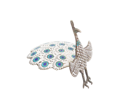 SIAM 925 Sterling Silver  Vintage Enameled Peacock Brooch Pin (MOVES)  BP10404