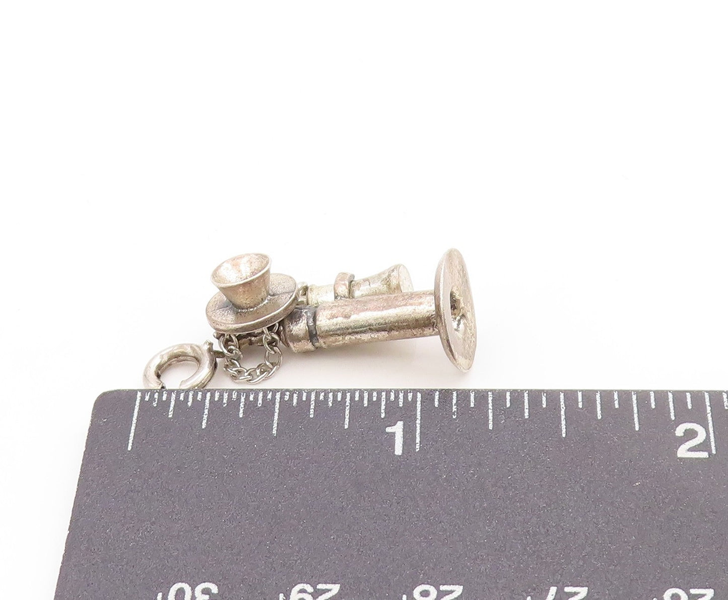 925 Sterling Silver Vintage Pendant Antique Candlestick Telephone Charm  PT25024