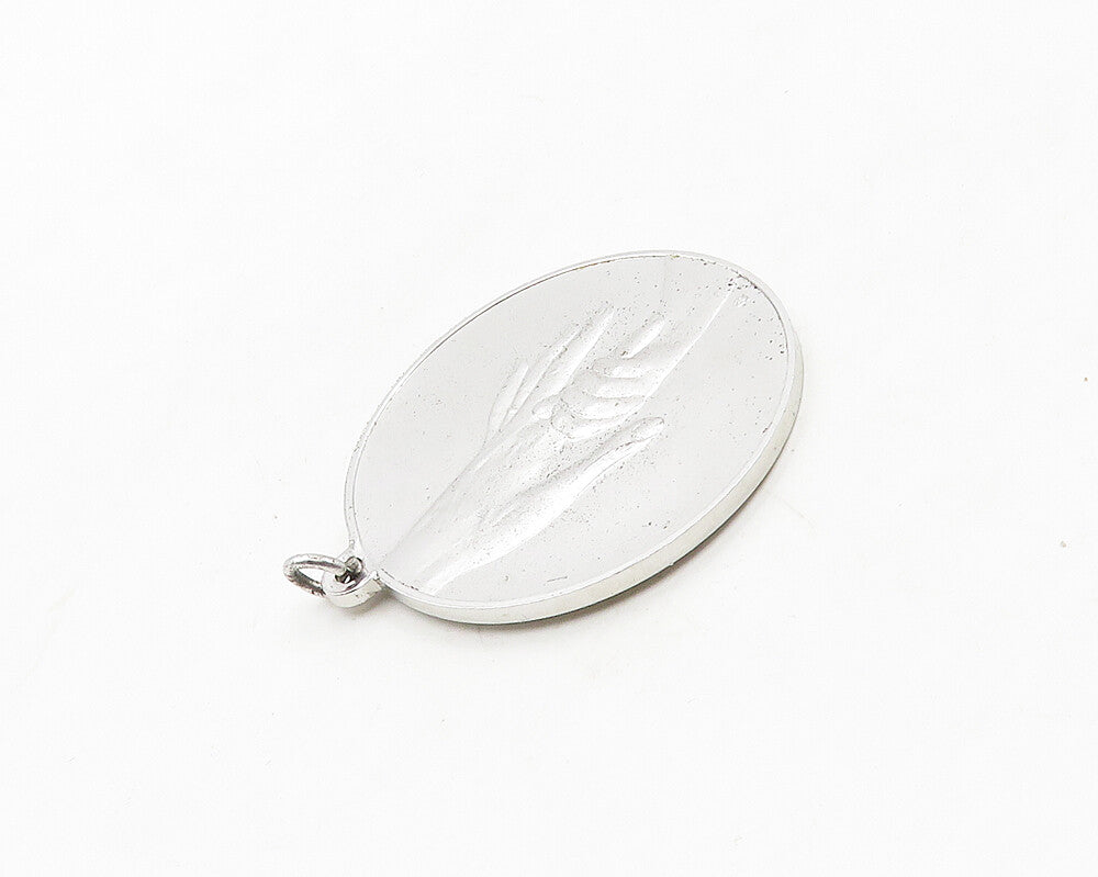 925 Sterling Silver  Vintage Shiny Mother's Day 1971 Medallion Pendant PT15252