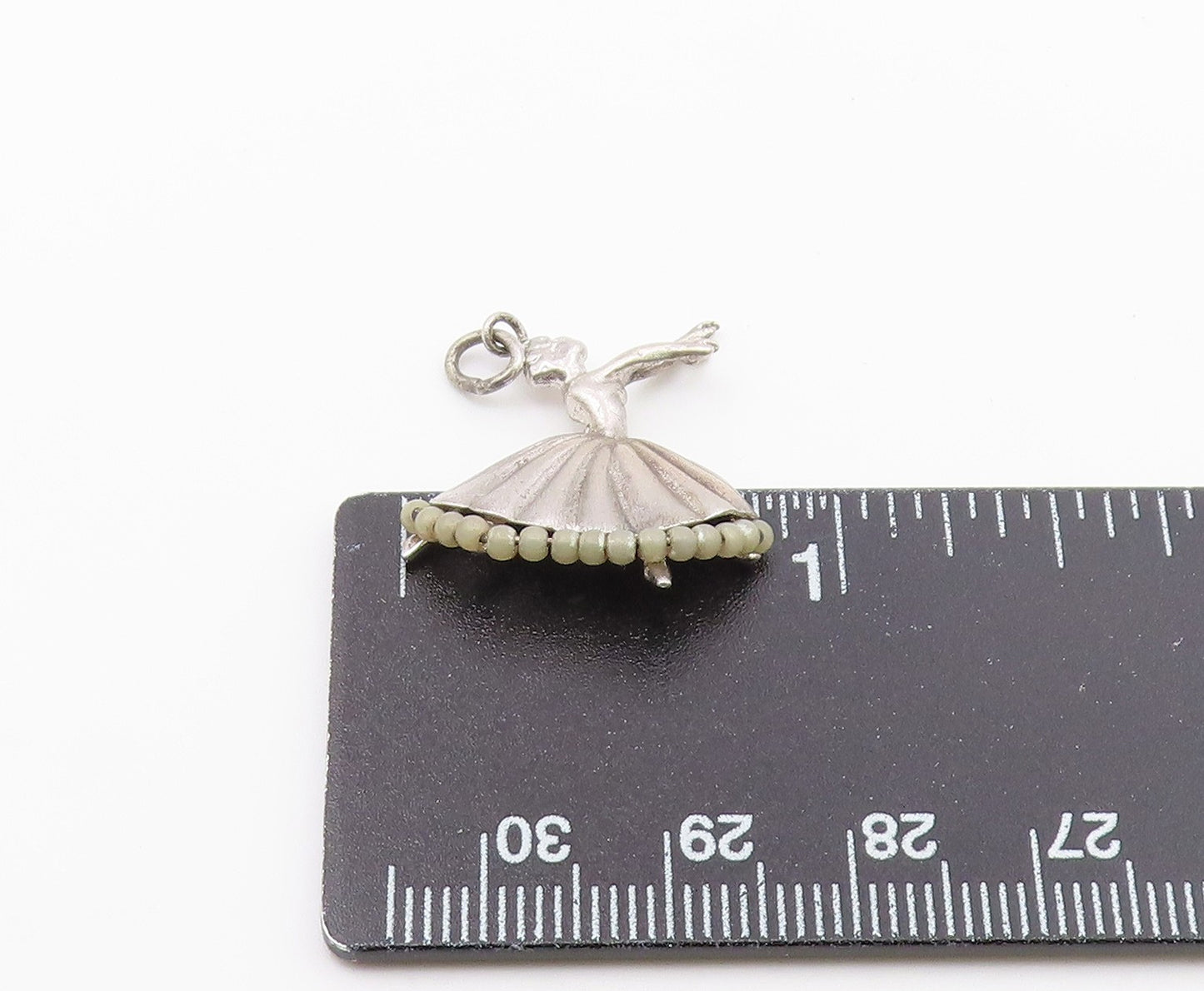 925 Sterling Silver  Vintage Carved Dancing Ballerina Pendant  PT21119