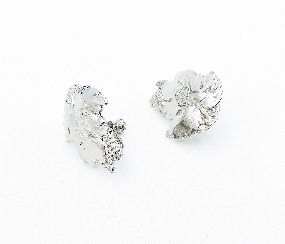 925 Sterling Silver  Shiny Polished Autumn Leaf Non Pierce Earrings  EG2342