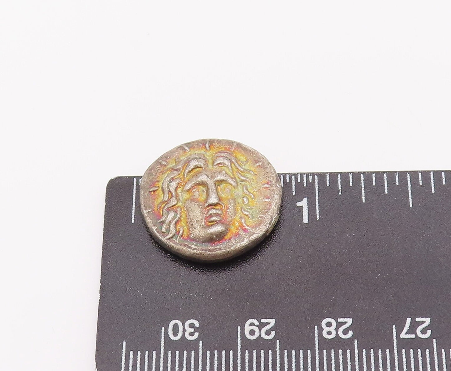 925 Sterling Silver Vintage Coin Antique European Royal Man Face Carved  TR3726