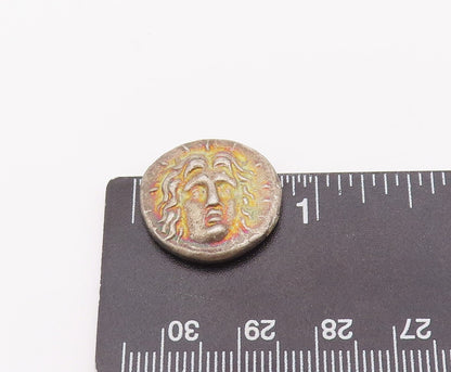 925 Sterling Silver Vintage Coin Antique European Royal Man Face Carved  TR3726