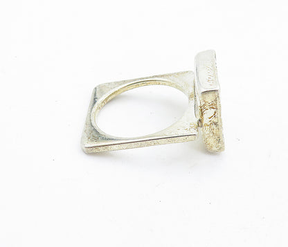 MEXICO 925 Sterling Silver  Vintage Cobble Stone Cocktail Ring Sz 8  RG5789