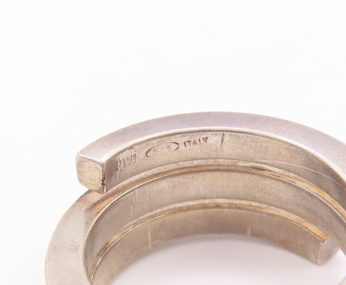 925 Sterling Silver Vintage Ring Solid Spiral Coil Cutout  Sz 5  RG28849