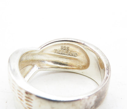 925 Sterling Silver  Vintage Shiny Etched Twist Design Band Ring Sz 8  RG5557