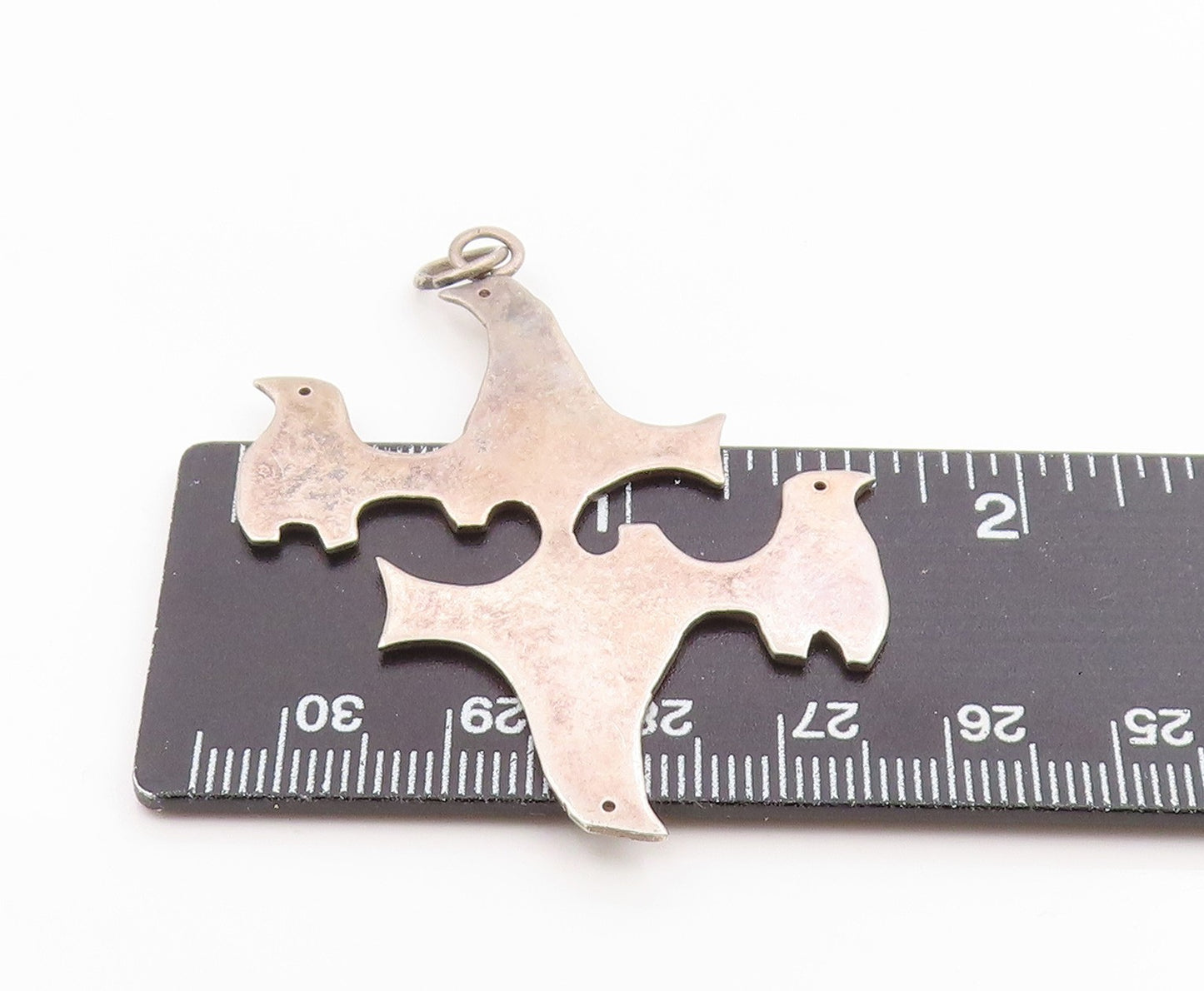 925 Sterling Silver Vintage Pendant HOPER Minimalist Celtic Dove Cutout  PT26297