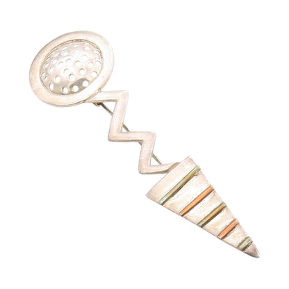 925 Sterling Silver Vintage Brooch MEXICO Cutout Wine Opener Design   BP11545