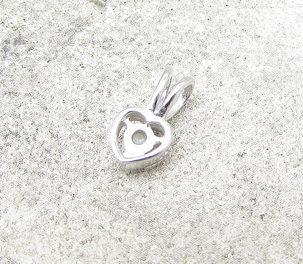 925 Sterling Silver  Fire Opal Love Heart Slider Pendant  PT1167