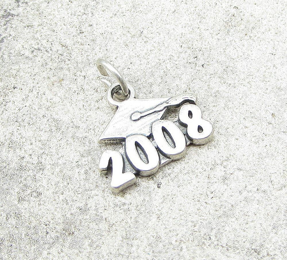 925 Sterling Silver 2008 Graduation Charm Pendant  PT1039