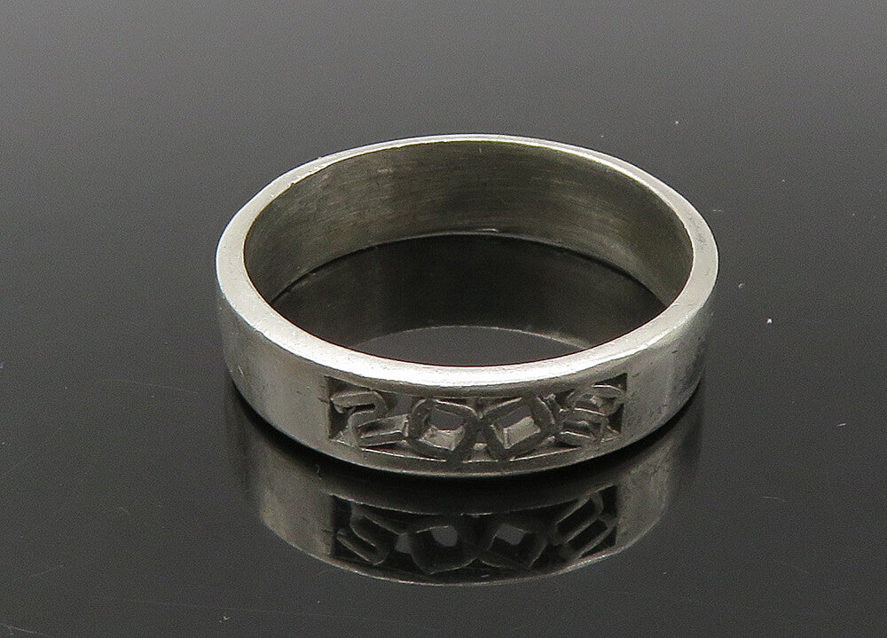 925 Sterling Silver  Vintage Minimalist Smooth Large Band Ring Sz 12  RG22419