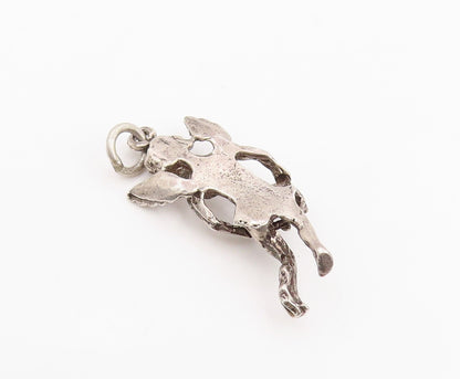 925 Sterling Silver Vintage Pendant Winged Cupid With Love Heart Charm  PT25956