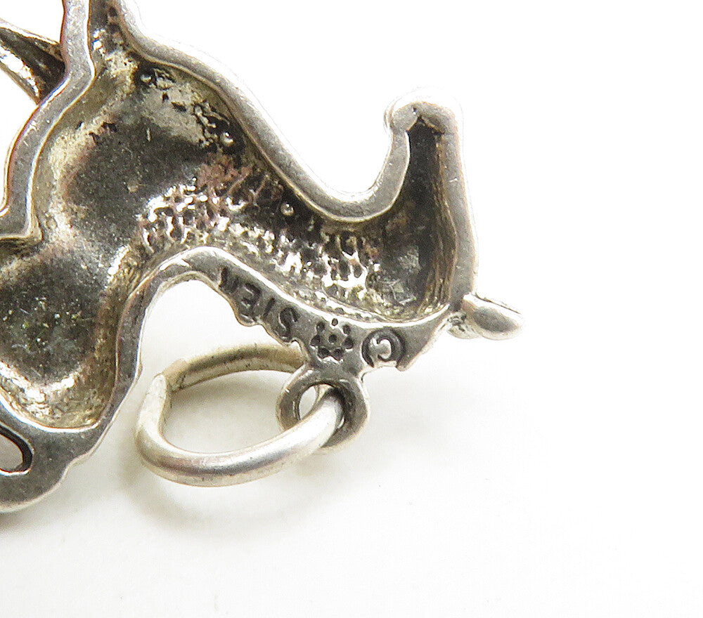 925 Sterling Silver  Vintage Shiny Petite Galloping Horse Pendant  PT12886