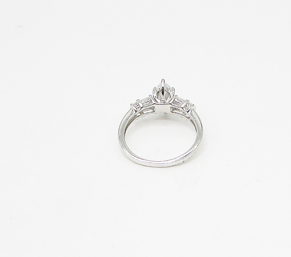 925 Sterling Silver  Faceted White Cubic Zirconia Band Ring Sz 8  RG3253