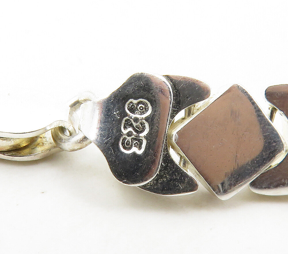 925 Sterling Silver  Shiny XO Hugs & Kisses Hinge Chain Bracelet  BT6562