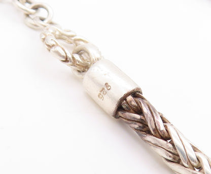 925 Sterling Silver Vintage Necklace Solid Intertwined Byzantine Chain  NE4621