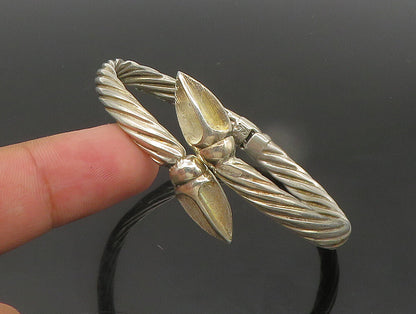 DESIGNER 925 Sterling Silver  Vintage Twist Bypass Bangle Bracelet  BT9324