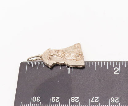 925 Sterling Silver Vintage Pendant Solid Carved Religious Pendant  PT23126