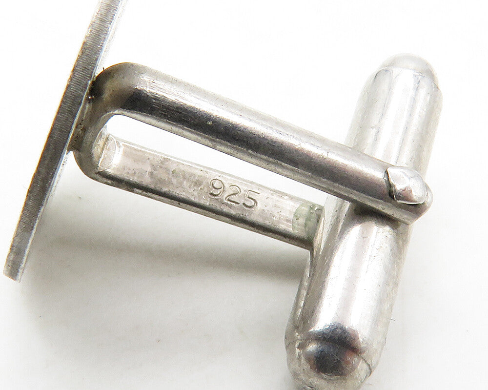 925 Sterling Silver  Vintage Shiny YN Initials Smooth Round Cufflinks  TR2313