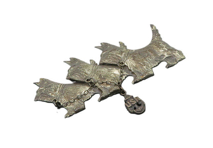 925 Sterling Silver Vintage Oxidized United States Navy Dogs Brooch Pin BP6475