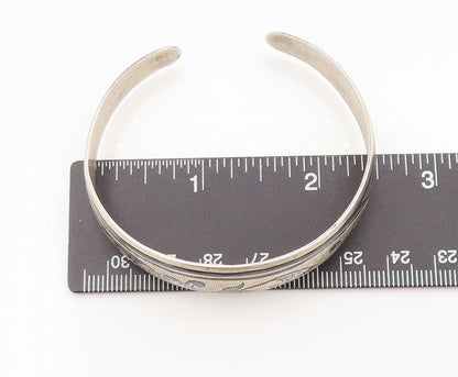 EAST EUROPE 925 Silver Vintage Antique Enameled Swirly Design Bracelet BT10007