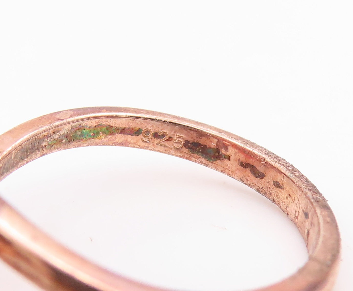 925 Sterling Silver Vintage Ring Gold Plated Tanzanite Rose Band  Sz 7  RG34263