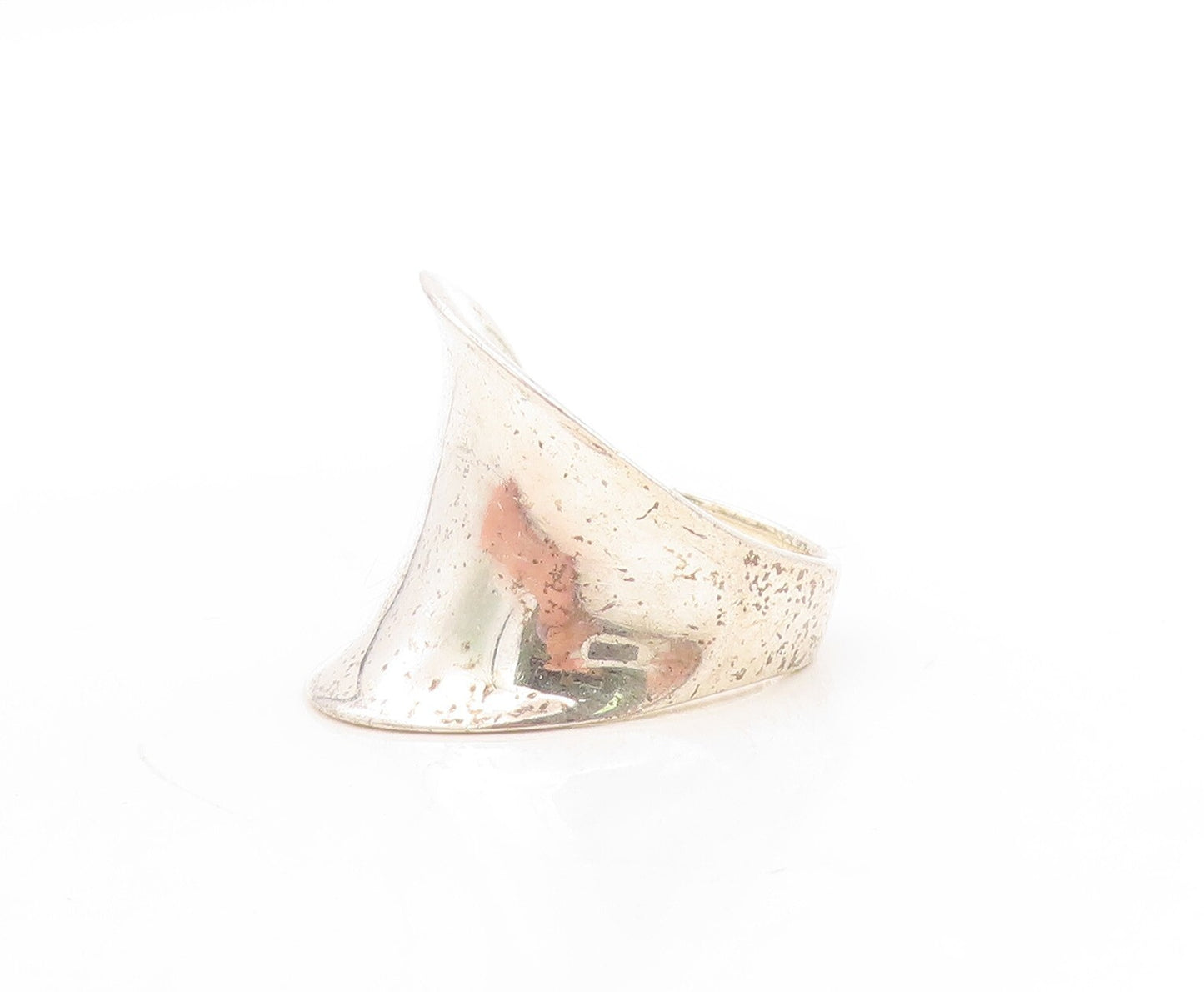 925 Sterling Silver Vintage Ring Minimalist Large Solid Design  Sz 7  RG31344