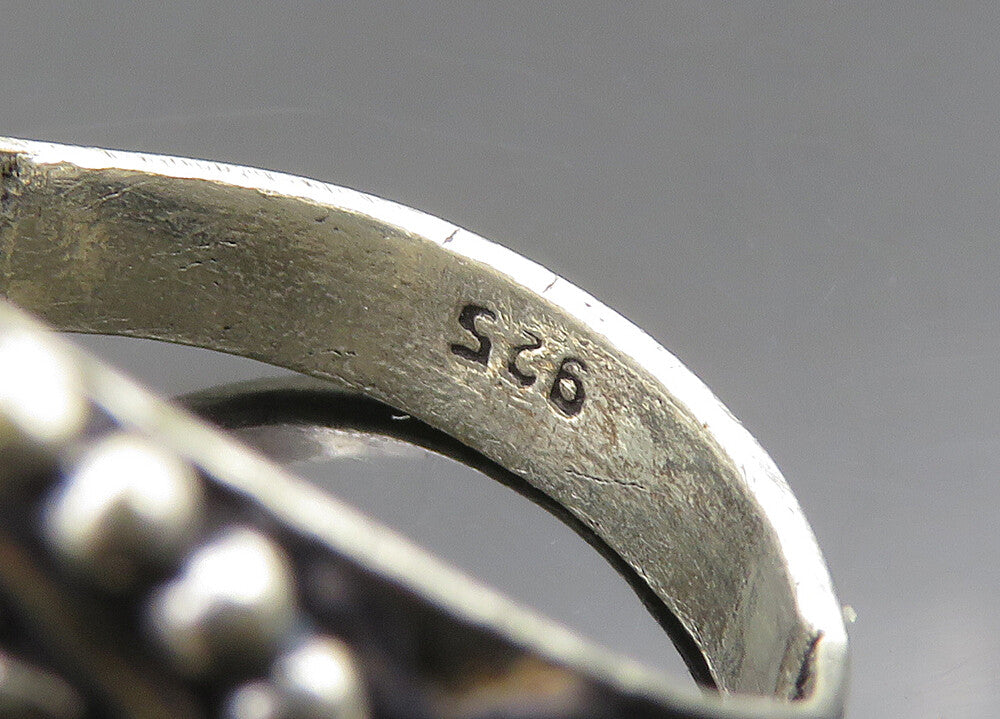 925 Sterling Silver  Vintage Cabochon Kyanite Cocktail Ring Sz 8.5  RG19985