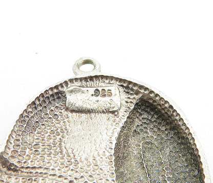 925 Sterling Silver  Vintage Football & Helmet Motif Sports Pendant  PT3249