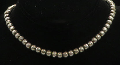 MEXICO 925 Sterling Silver  Vintage Minimalist Beaded Chain Necklace  NE2549