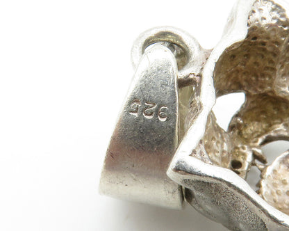 925 Sterling Silver  Vintage Cubic Zirconia Bull Dog Animal Pendant  PT10511