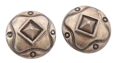 925 Sterling Silver Vintage Earrings LISA JENKS Antique Design Carved  EG13421
