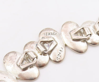 925 Sterling Silver Vintage Necklace MEXICO Chunky Asymmetrical Chain NE4701