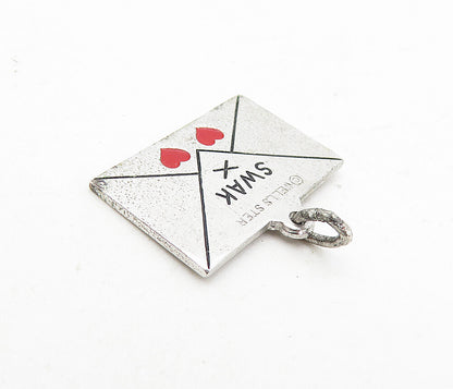 WELLS 925 Sterling Silver  Vintage Letter In Envelope Motif Pendant  PT6370