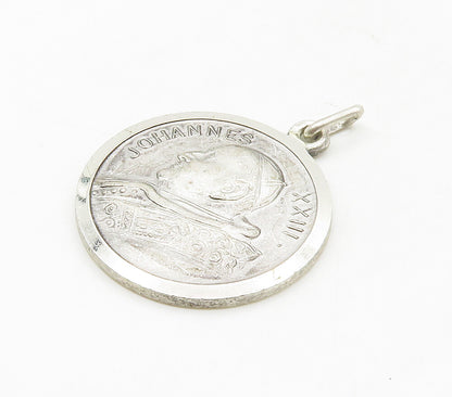 925 Sterling Silver  Vintage Pope John XXIII Catholic Rome Pendant  PT13252