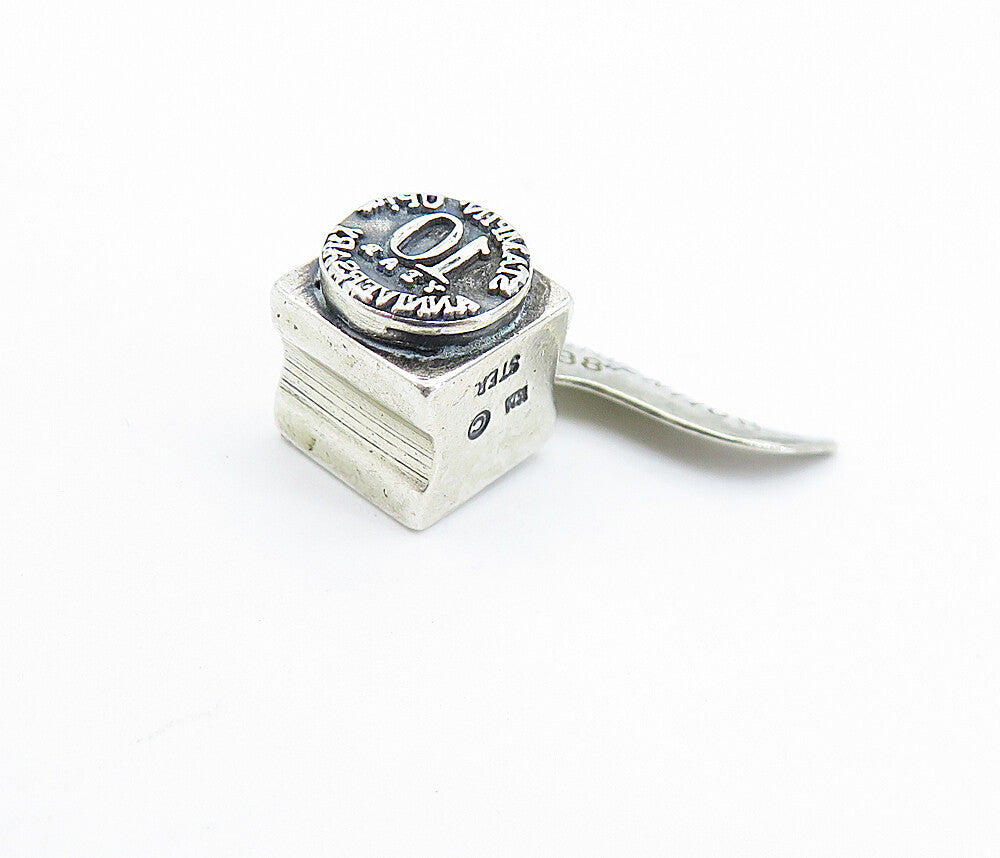 925 Sterling Silver  Petite Stampin' Up Anniversary Box Drop Pendant  PT4044